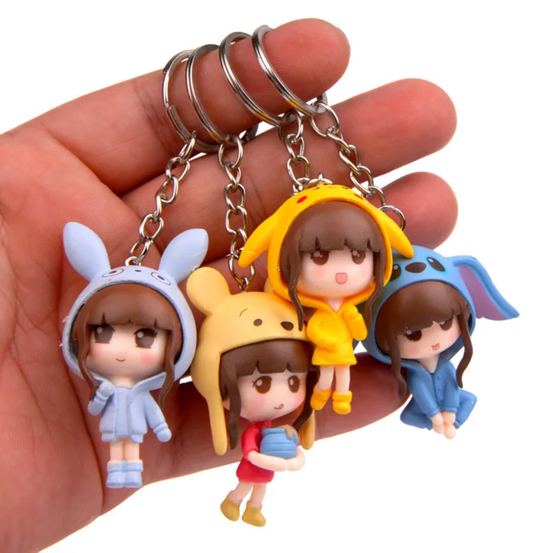 4 шт. набор мультфильм Q Красота брелок милый PVC Фигурки Игрушка Брелок в стиле