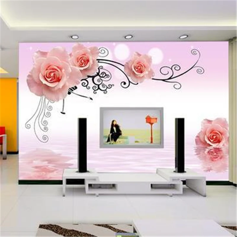 Обои beibehang из ПВХ с изображением роз Объемные обои для большой спальни гостиной