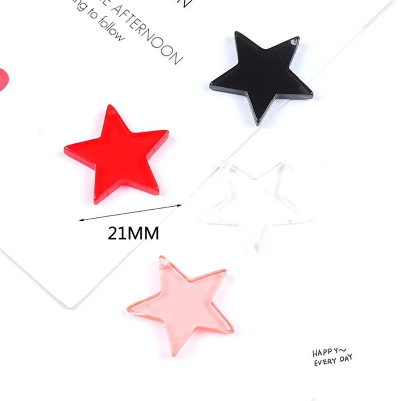 6 шт. акриловые круглые серьги в форме сердца и звезд | Украшения аксессуары