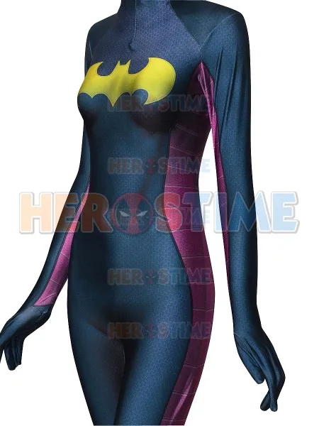 Костюм Batgirl из спандекса с 3D принтом костюм Zentai без маски супергероя для
