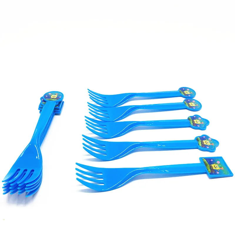 10 шт./лот Губка Боб Квадратные Штаны пластиковые вилки для детского душа