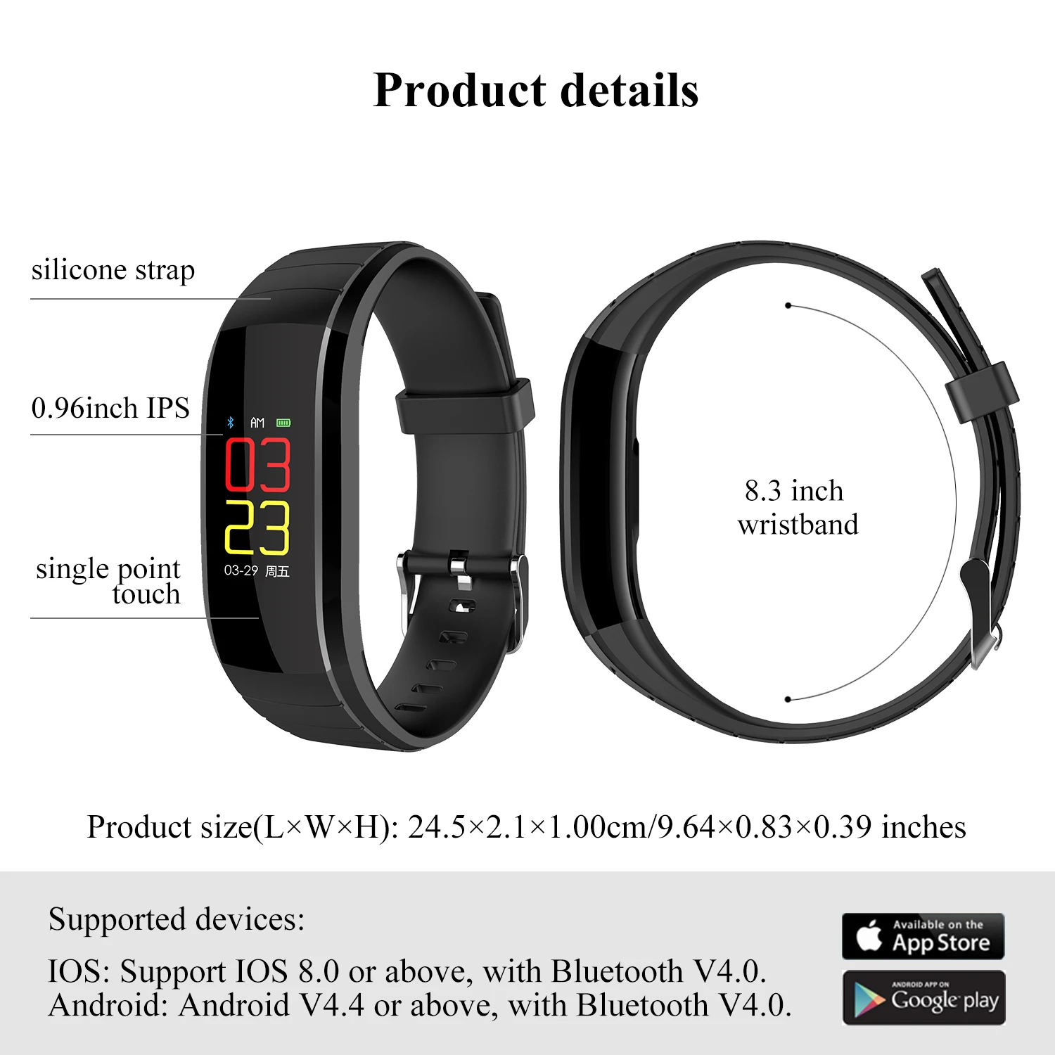Betreasure UPX Smart Wristband Blood Pressure/Heart Rate Monitor Fitness Bracelet Bluetooth Color Screen Movement Band | Электроника