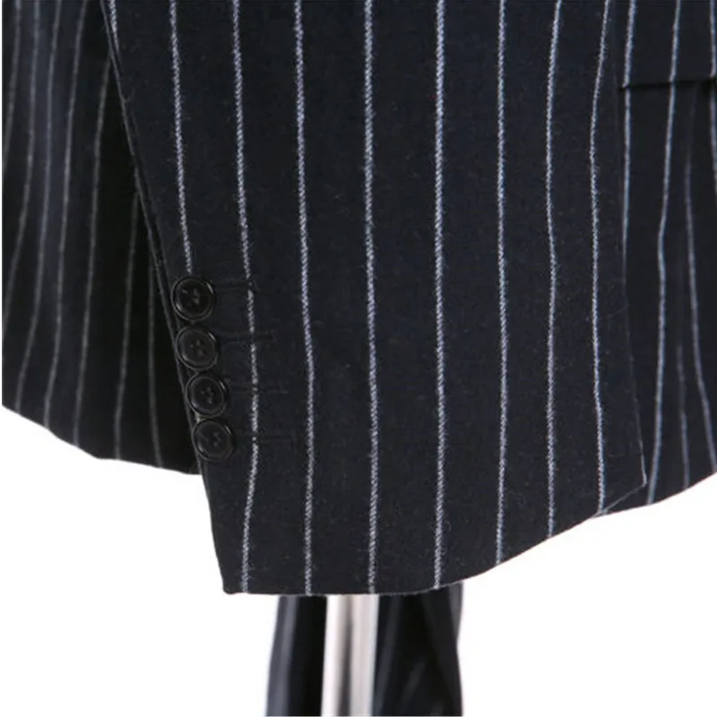 Женский деловой костюм в черно белую полоску пиджак + брюки жилет деловые костюмы