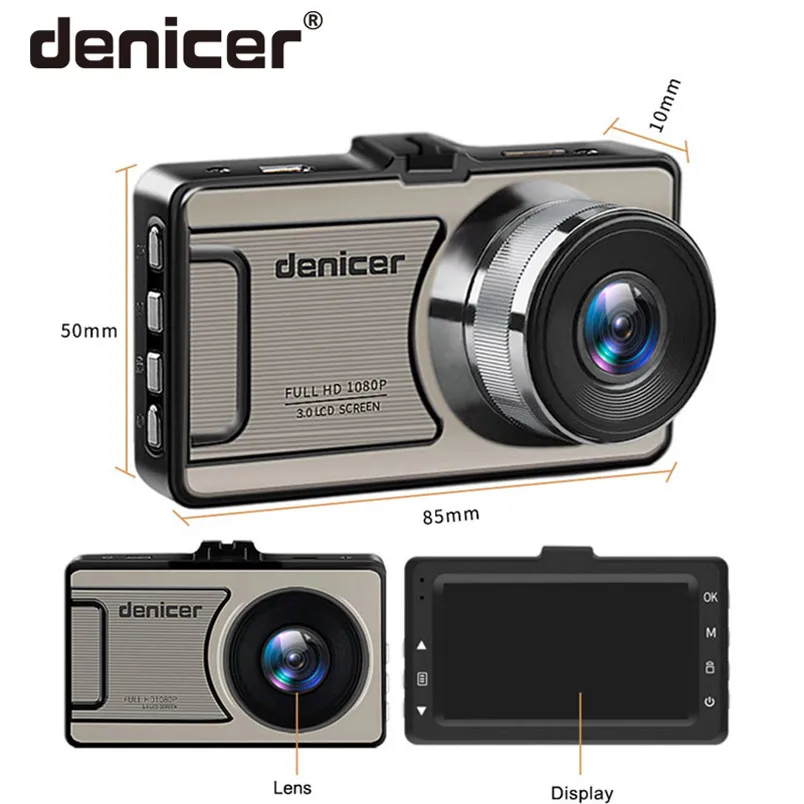 Denicer Full HD 1080P Dash Camera 3 0 дюймовый экран с циклической записью/Автомобильный