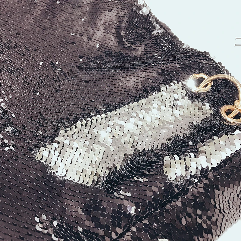 Женская сумка с блестками и цепочкой вместительные сумки-шопперы для женщин