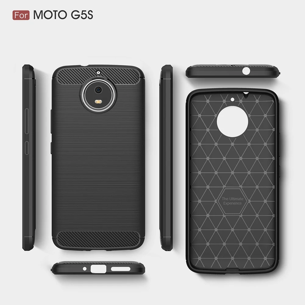 UPaitou For Motorola Moto G5S Case Carbon Fiber Cases Scratch Resistant Soft TPU Back Cover for XT1793 XT1794 XT1792 |