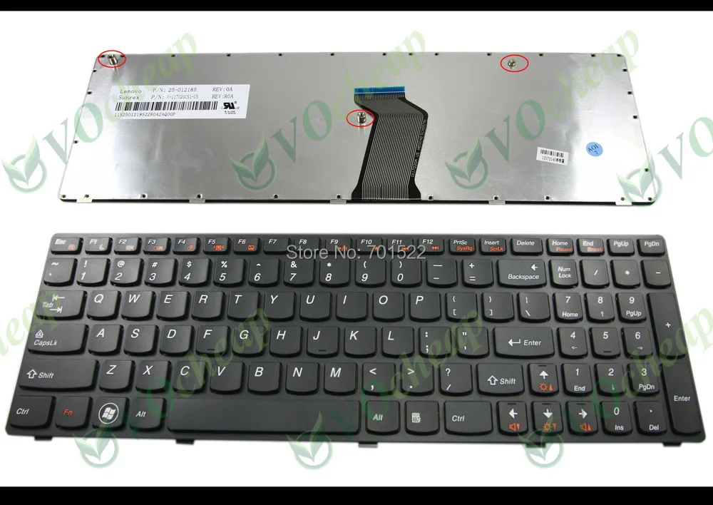

Новая клавиатура для ноутбука Lenovo G575 G575A G570 G570AH G570G G575AC G575AL G575GL G575GX, черная (черная рамка), версия для США