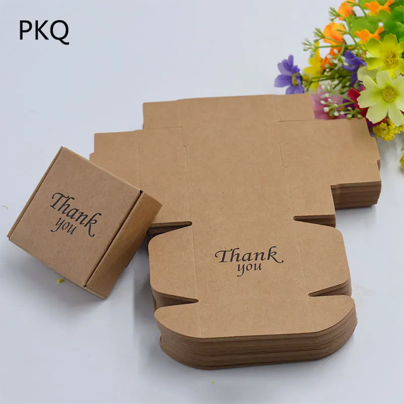 10pcs Small Kraft Paper Box Craft Gift Handmade Soap Packaging Thank you Cardboard Boxes Canton 5.5x5.5x2.5cm | Дом и сад