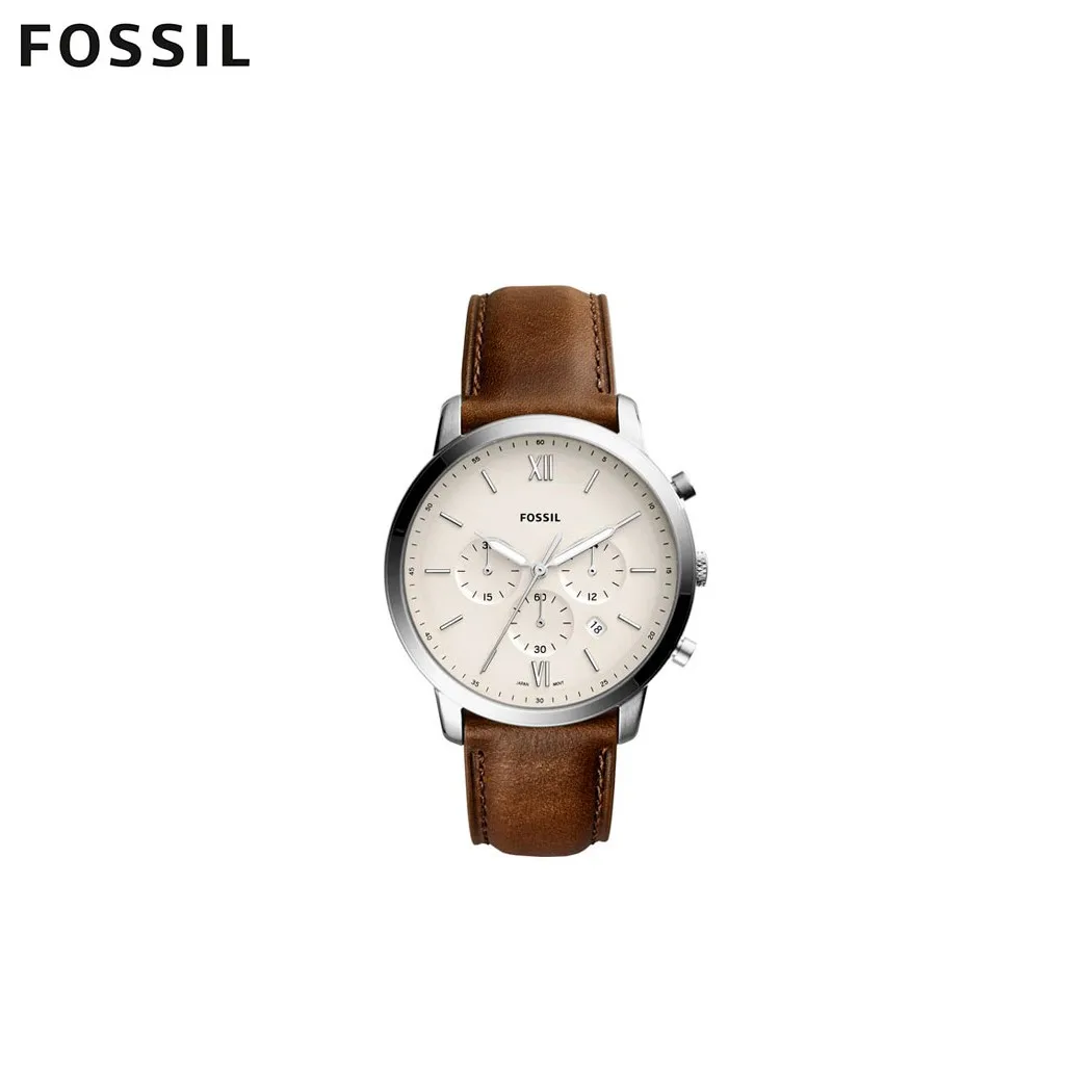 Наручные часы Fossil FS5380 мужские с кварцевым хронографом на кожаном ремешке |