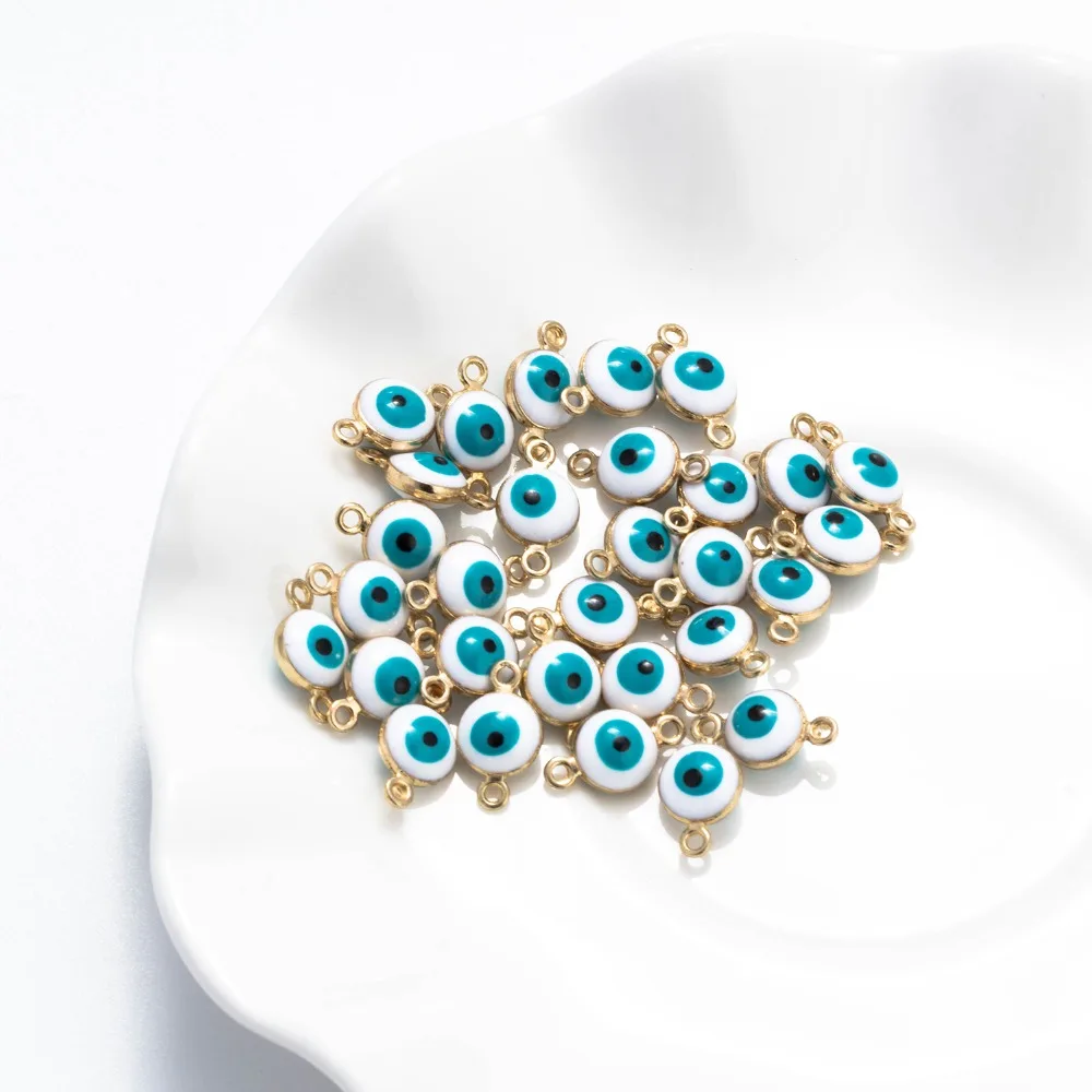 MEIBEADS 20 шт./лот бусины от сглаза двойные разъемы ювелирные изделия аксессуары