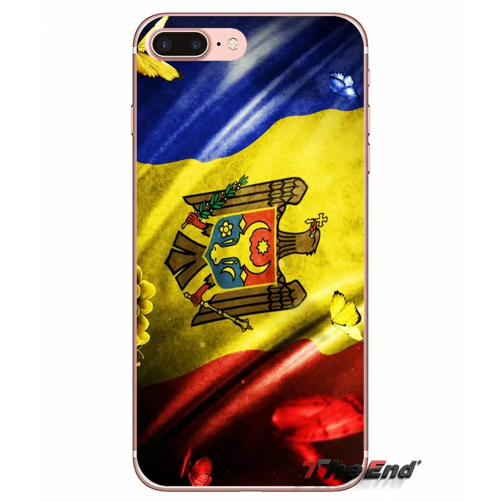 World flying флаг Молдовы MD баннер чехол для iPhone X 4 4S 5 5S 5C SE 6 6S 7 8 Plus Samsung Galaxy J1 J3 J5 J7 A3 A5 2016