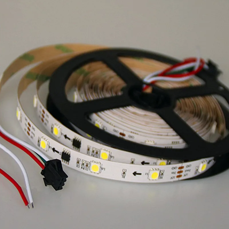 5 M DC12V ws2811 RGB Светодиодные полосы белый/теплый белый один цвет 30/60 светодиодов/M 1 ic