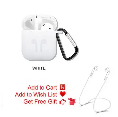 Case Cover White Duszake сменный мягкий силиконовый Противоскользящий ушной колпачок крюк наконечники для наушников наушники силиконовый чехол для AirPods Apple 3 пары - Цвет: Case Cover White