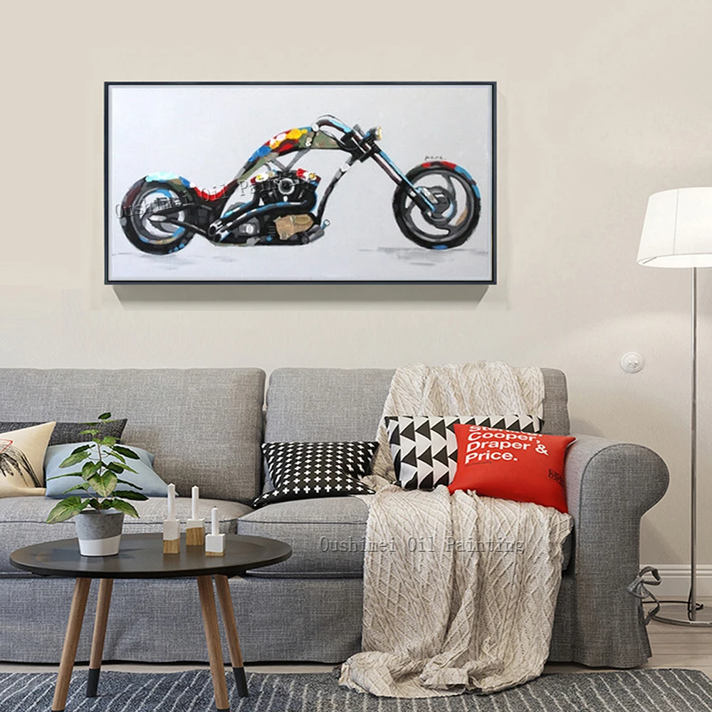 Превосходный художник Ручная роспись высокое качество современный мотоцикл