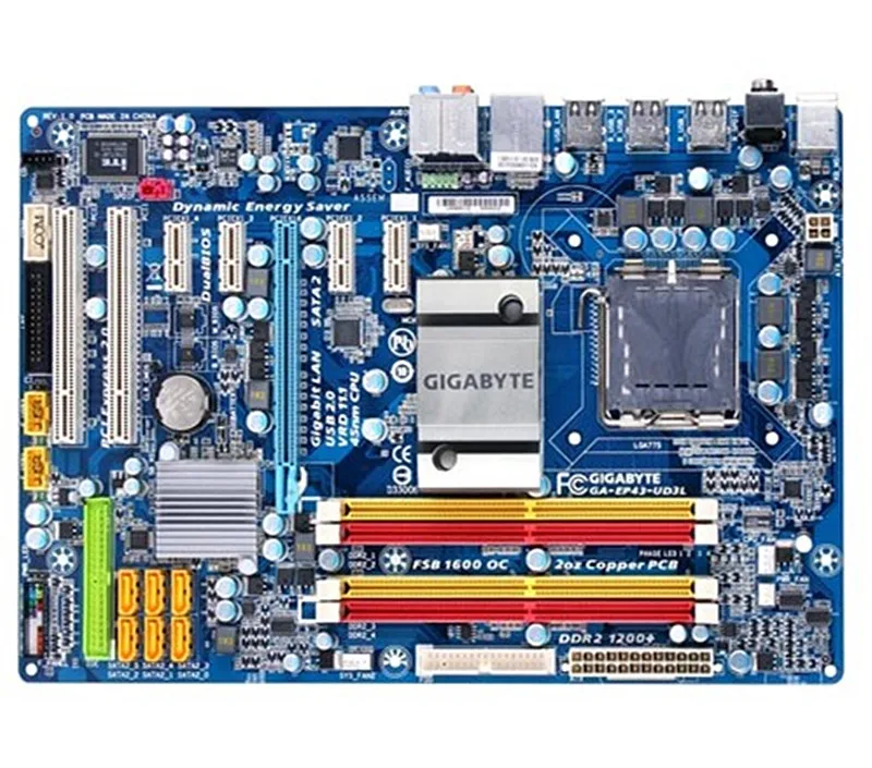 Оригинальная материнская плата Gigabyte для настольного ПК с сокетом P43 LGA 775 DDR2 ATX