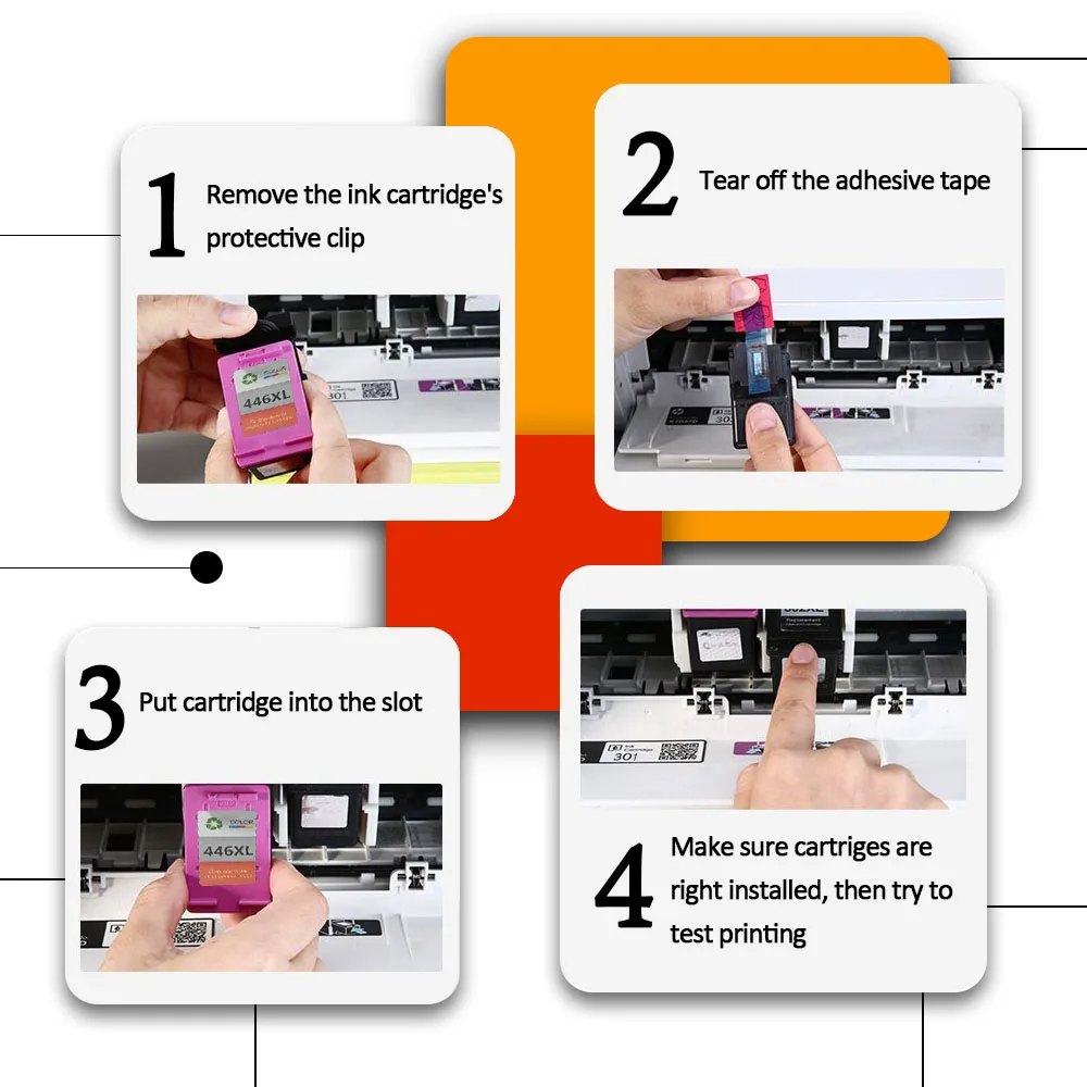 HiSaint 2 шт. Черные 1 шт. Трехцветные Картриджи PG445 CL446XL Замена для принтера Canon 445 446 PIXMA MG2940 MG2942.