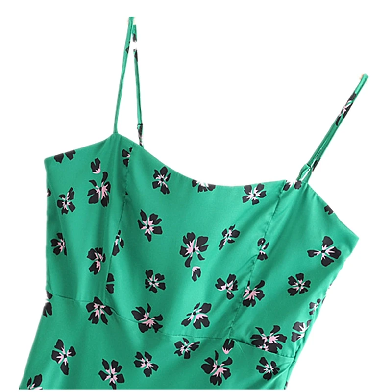 Милое шикарное летнее винтажное платье миди на бретельках с цветочным принтом