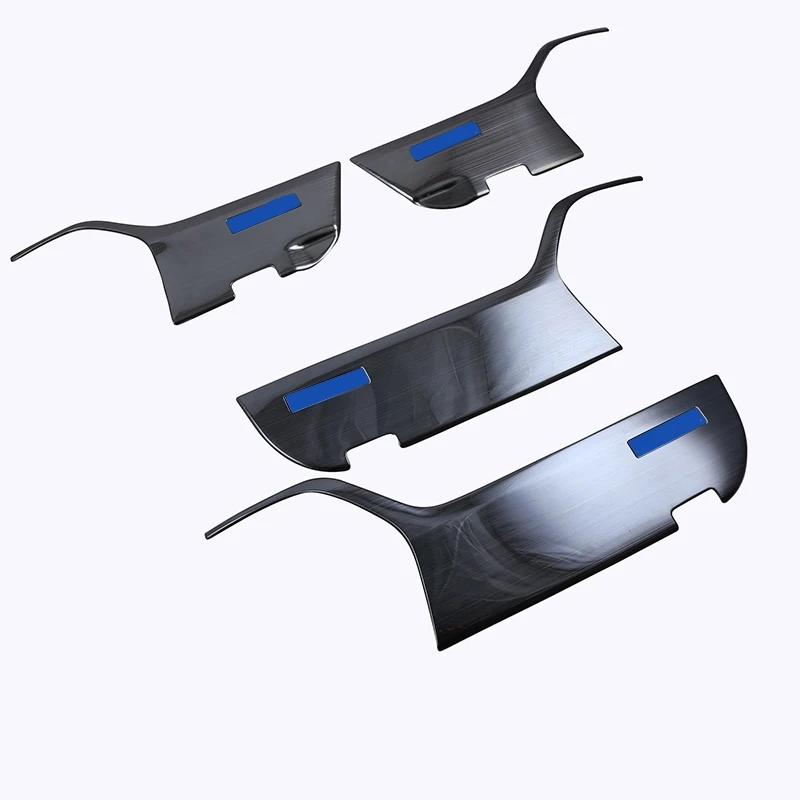 blue logo 4pcs Автомобильный Стайлинг двери автомобиля анти-удар колодки Модификация Специальный громкоговоритель кольцо Рамка Авто аксессуары для toyota land cruiser lc200 - Цвет: blue logo 4pcs