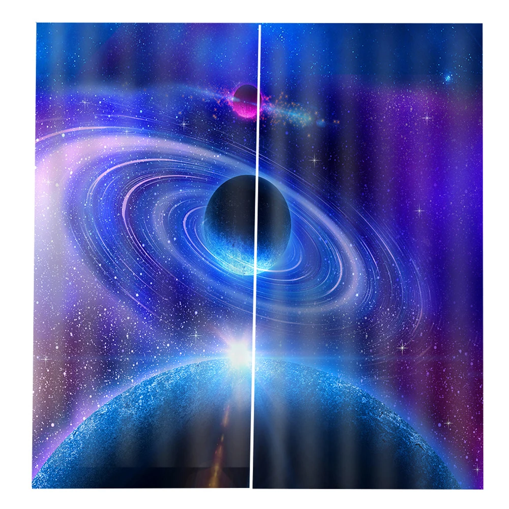 Водонепроницаемая оконная занавеска Cosmos Planet Galaxy 75x166 см 2 шт. драпировка декор для