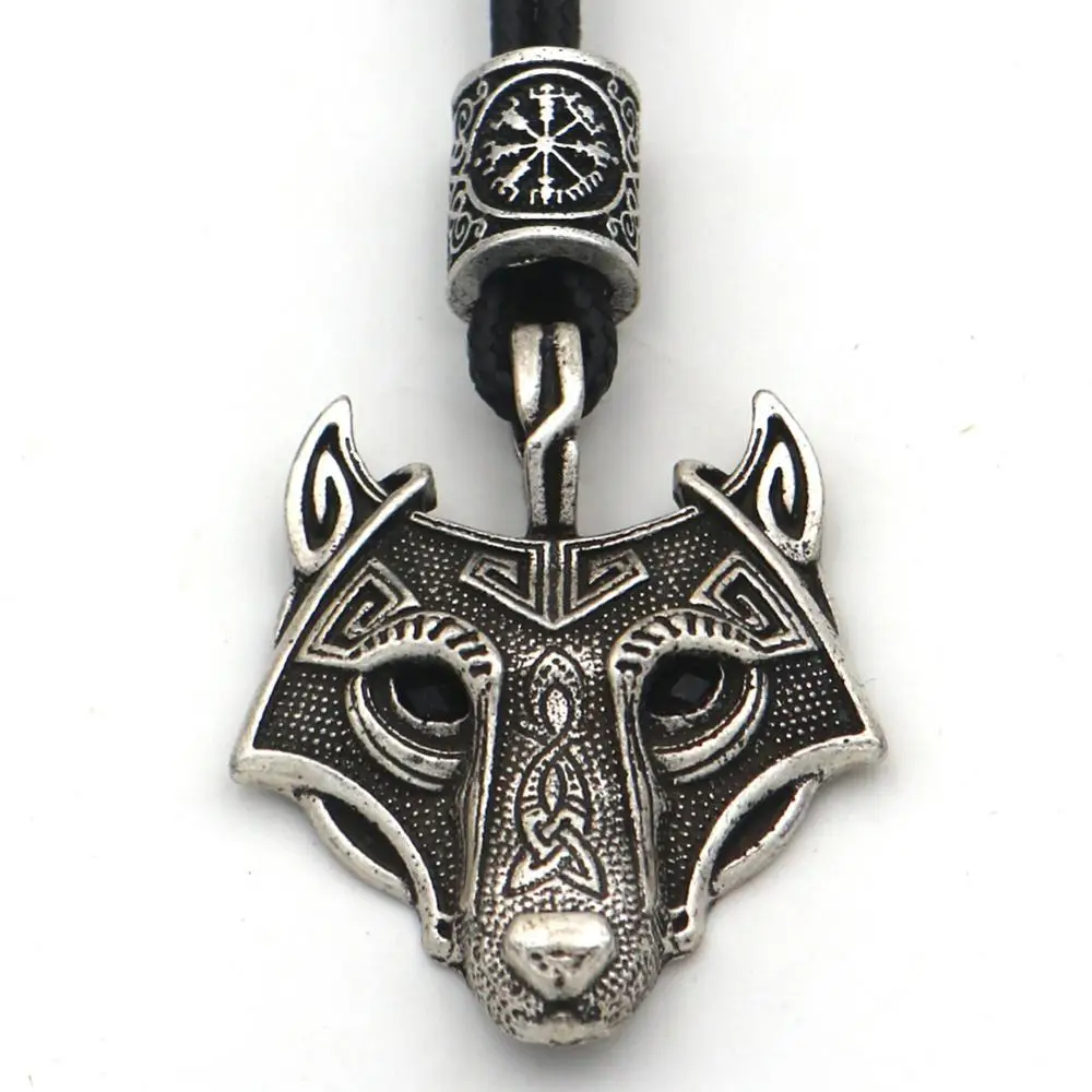 Подвеска с черными кристаллами глаза волка амулет Vegvisir Valknut Trinity бусы колье