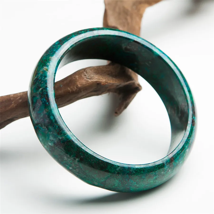 Внутренний диаметр 61 мм натуральный зеленый малахитовый хризолла драгоценные