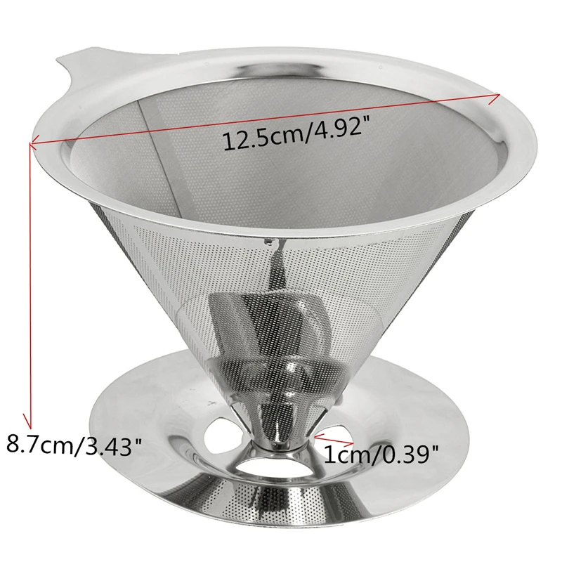 

Arshen DIY Stainless Steel Pour Over Cone Coffee Dripper Double Layer Mesh Filter Paperless Kitchen Coffee Shop Coffee Brewing