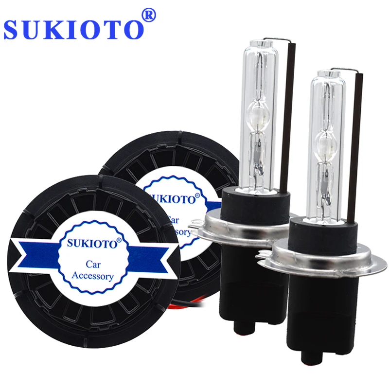 SUKIOTO оригинальный 55 Вт hid ксеноновый комплект Автомобильный свет H7 Металл 6000 К без