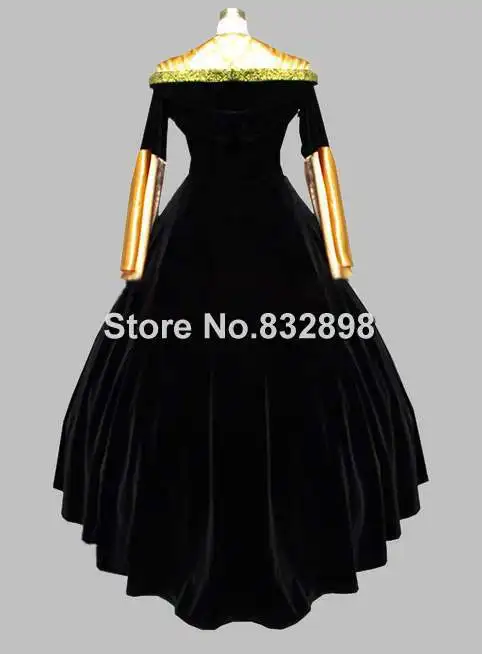 Готическое Черное и Шампанское платье принцессы в европейском стиле костюм