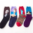 Мужские сумасшедшие носки из хлопка с рисунком рамен искусство Масляная живопись ретро платье модный смешной известный принт Античная повседневная спортивная команда