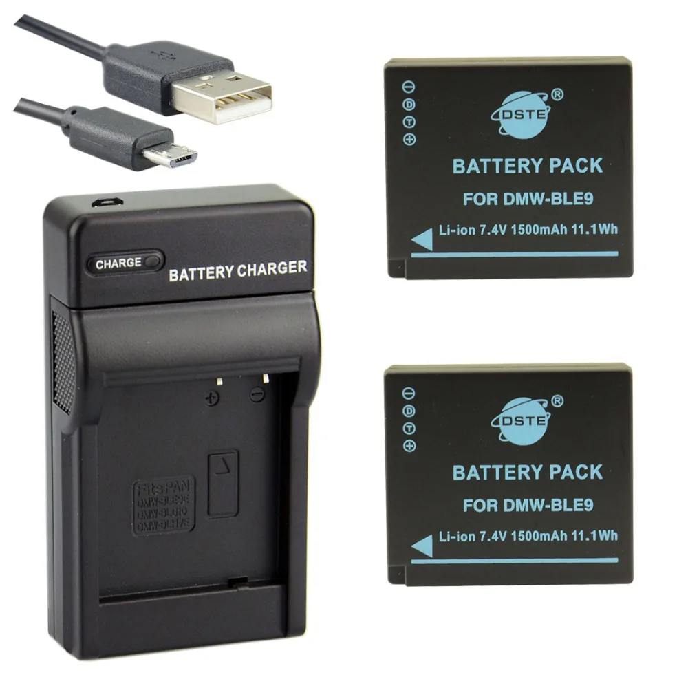 DSTE 2 шт. DMW BLE9 литий ионная батарея + usb порт UDC120 зарядное устройство для камеры