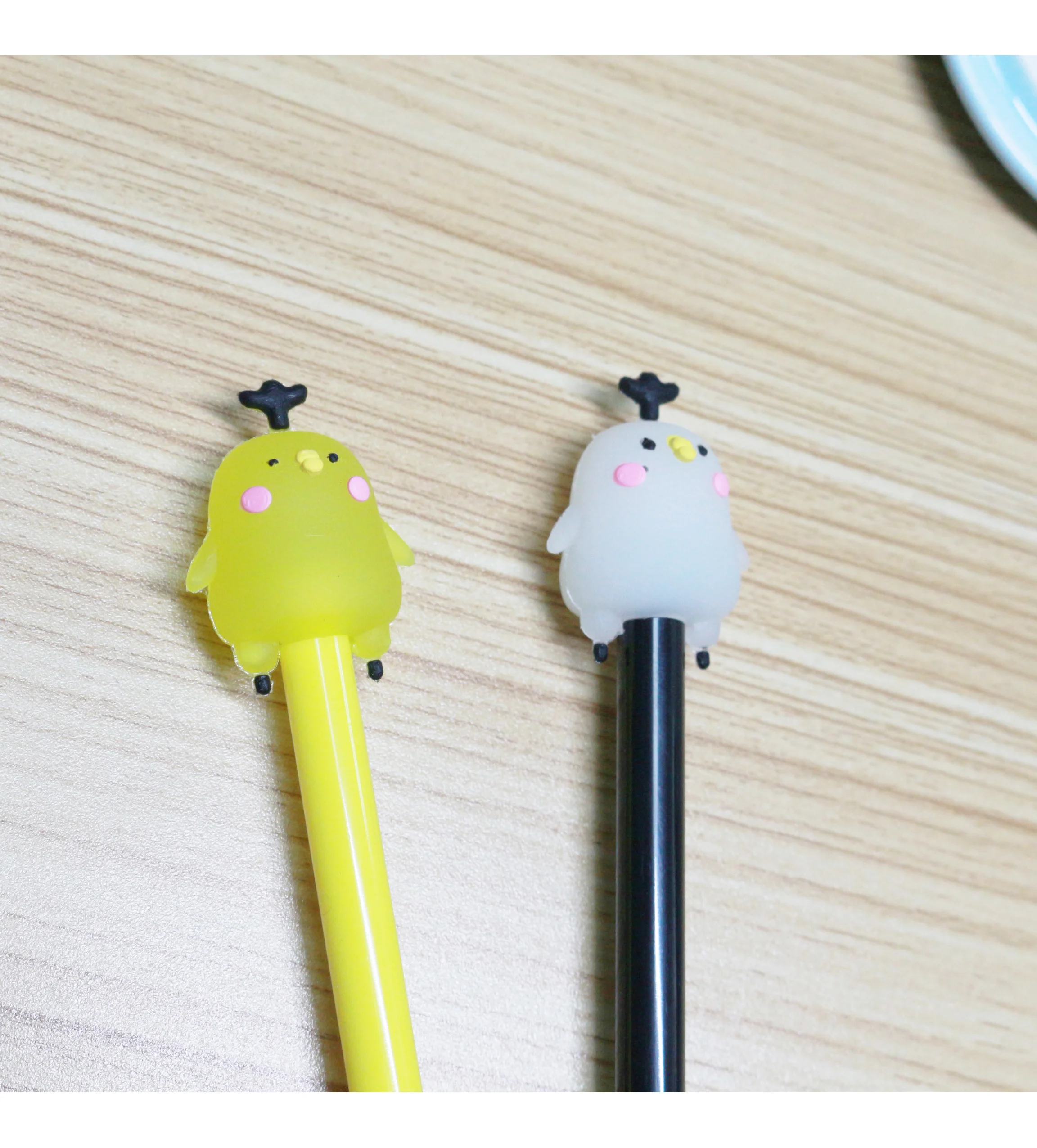 Белый и желтый цыпленок 0 5 мм черные чернила гелевая ручка школьные или офисные