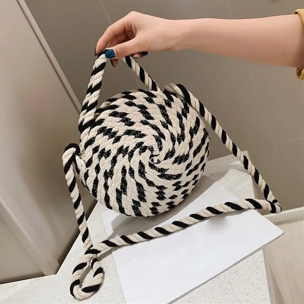 Соломенная мессенджер женская летняя круглая плетеная Сумка из ротанга с