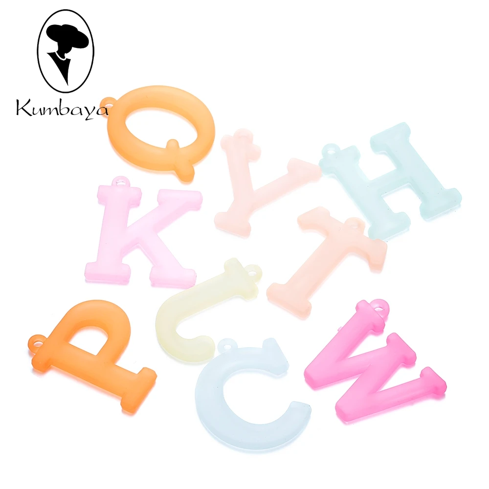 10 шт./лот акриловые Подвески с буквами A-Z конфетные цвета ювелирный аксессуар для