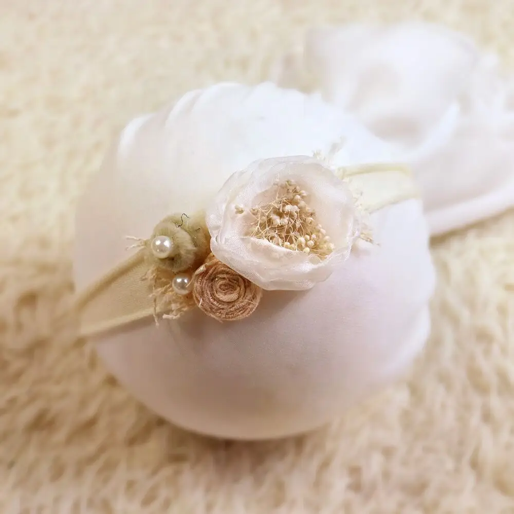 D&ampJ Fashion Newborn Photography Props Baby Hair Accessories Photograph Prop Handmade Headband Flower Headwear | Детская одежда и