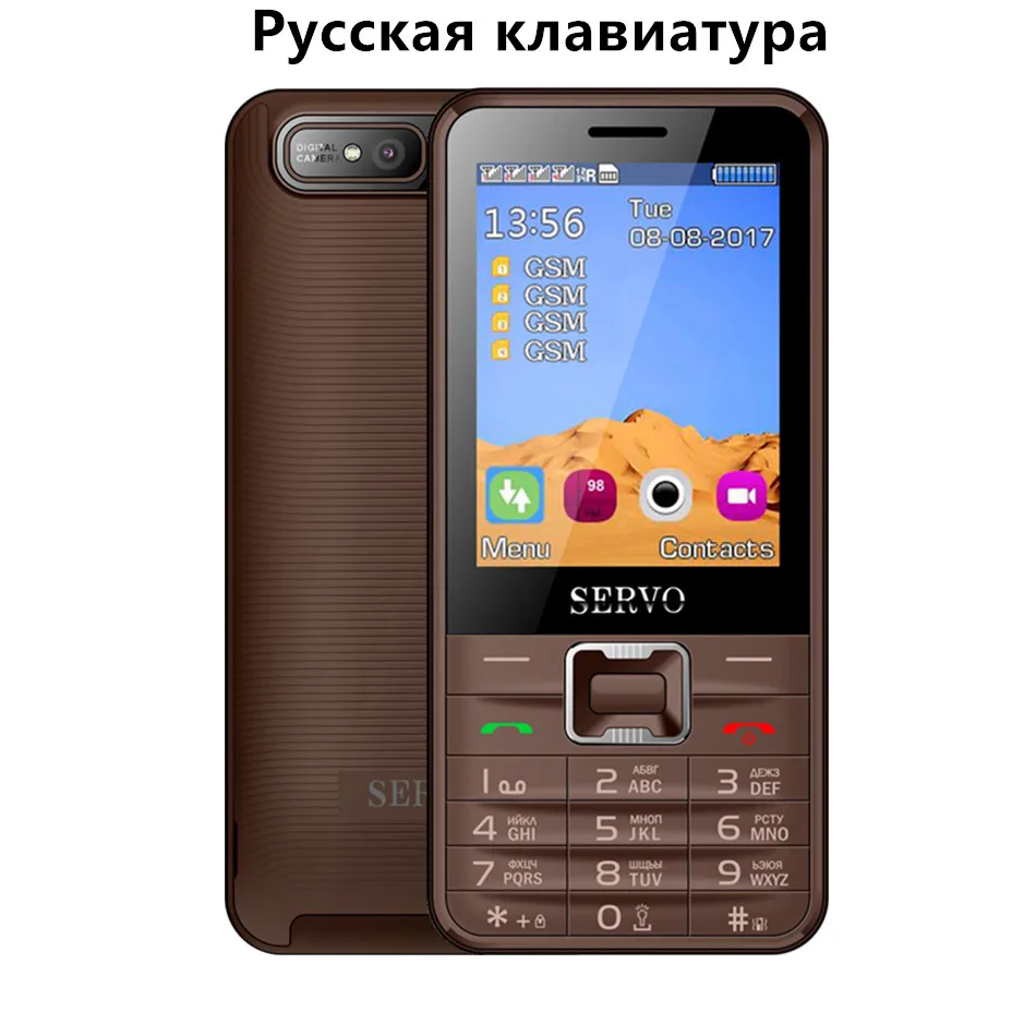 brown Russian button Quad Sim мобильный телефон 2,8 дюймов 4 sim-карты длинный режим ожидания телефон Bluetooth фонарик MP3 MP4 GPRS русский язык клавиатура Сотовый телефон - Цвет: brown Russian button