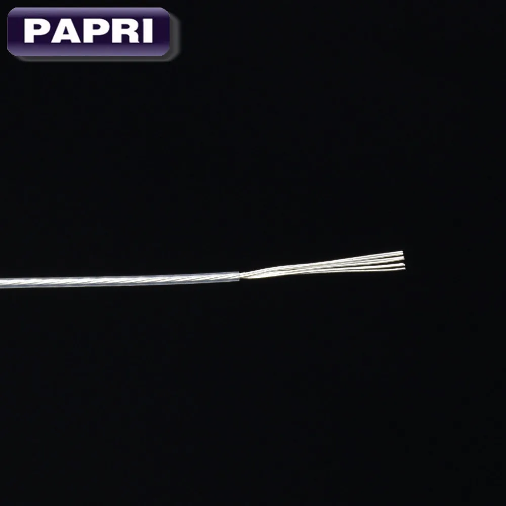 

PAPRI 311.67ft/95M DIY Amplifier Cable 0.20mm2 PTFE OCC Copper Silver Wire For Audio 0.23 x7strands AWG22-24
