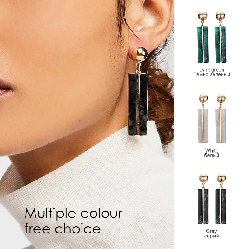 E-Manco геометрические длинные висячие серьги для женщин Femme модные дружбы три цвета