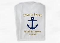 custom nautical anchor wedding popcorn candy buffet treat bags birthday bridal baby shower bakery cookie gift favors packets
