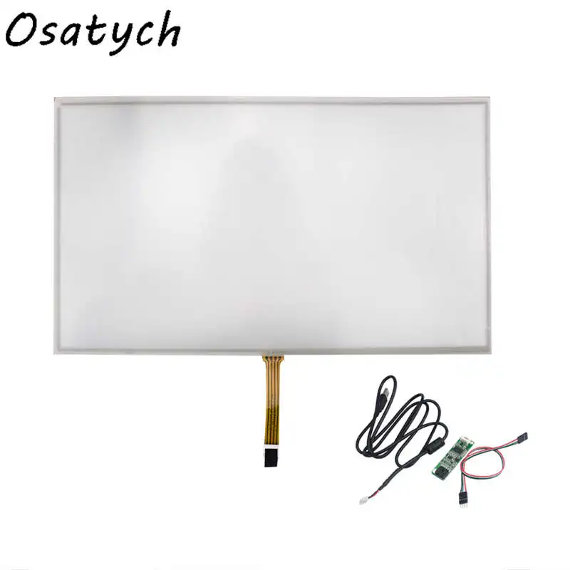 15.6-inch 4-Wires Resistive Touch Screen Double Membrane Soft Screen with USB Touch Screen Controller 358*208.5