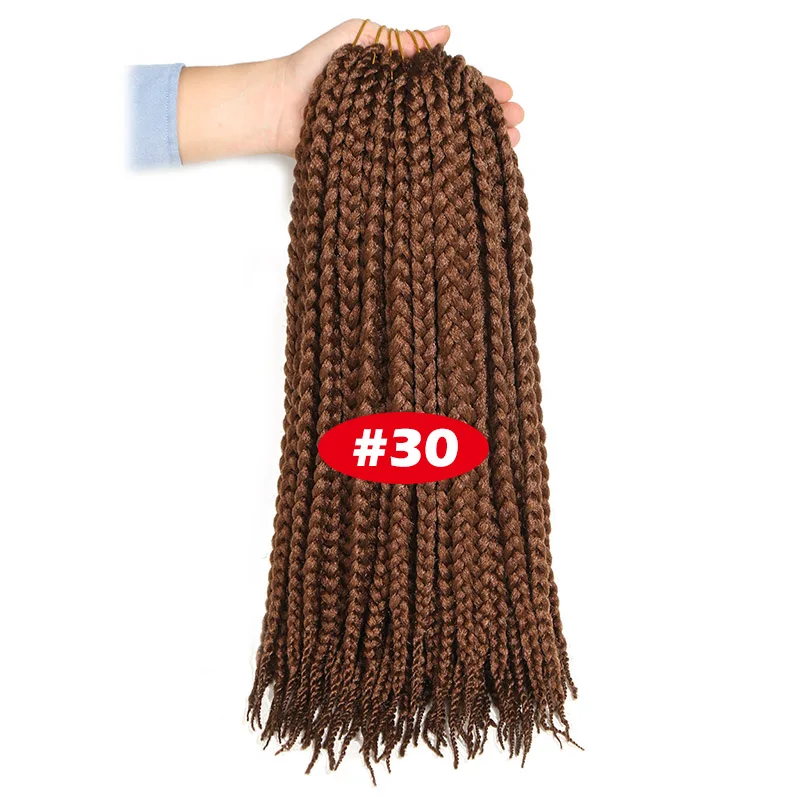 SAMBRAID коробка косички крючком косички синтетические косички волос 18 дюймов 12 корней вязанные волосы для наращивания Мягкие Вьющиеся Волосы для женщин - Цвет: #30
