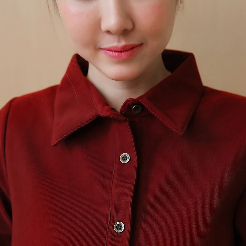 1076# плиссированные вельветовые Блузки для беременных с пуговицами на талии Весна Корейская мода туника для беременных топы Одежда для беременных женщин