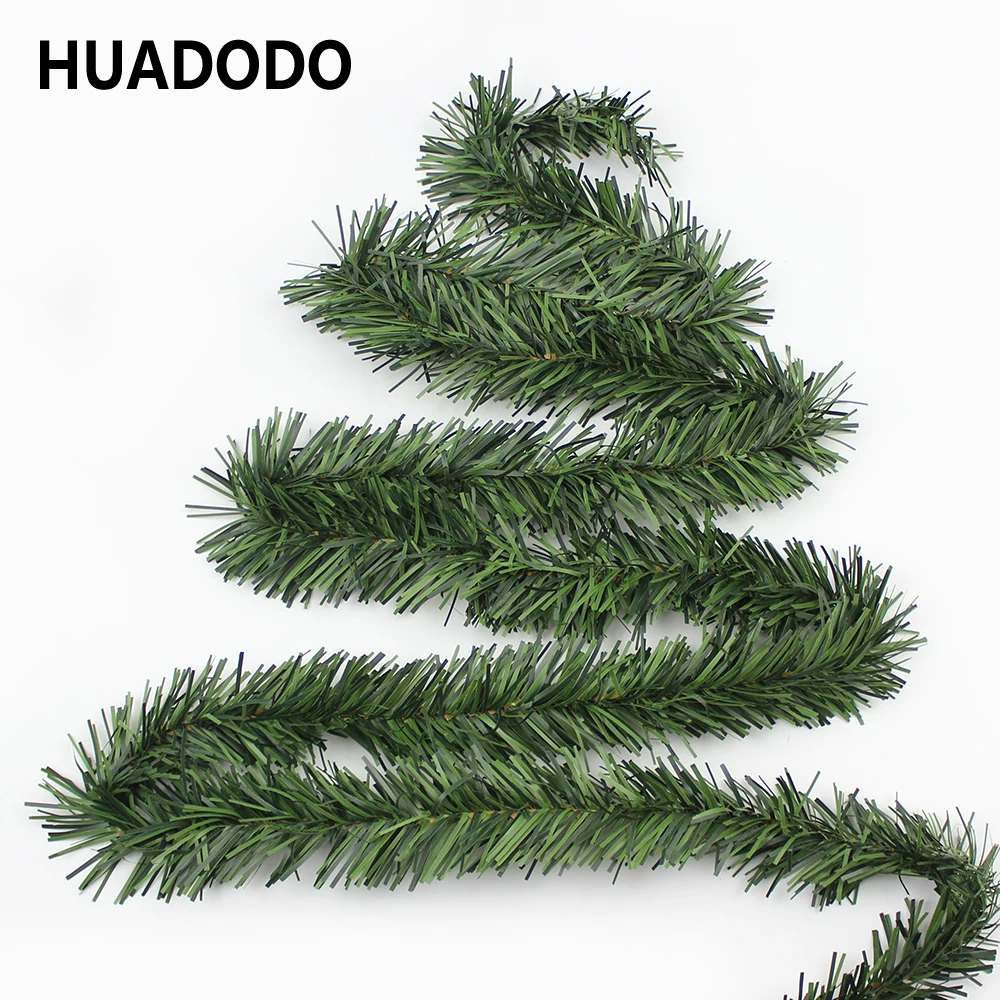 HUADODO 5,5 м Рождественская гирлянда из искусственного ротанга сосновые искусственные цветы для Рождественского украшения венок DIY Рождественская елка