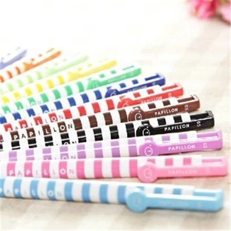 

DL A323 Korea creative stationery cartoon cute colorful stripe neutral pen student press Exquisite office supplies small gift