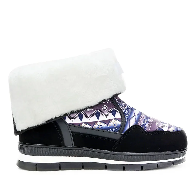 GOGC/теплые зимние сапоги с цветочным рисунком Женская водонепроницаемая зимняя