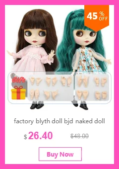 Фабрика blyth кукла зеленый микс синие волосы сустава тела белая кожа 1/6 BL62274006