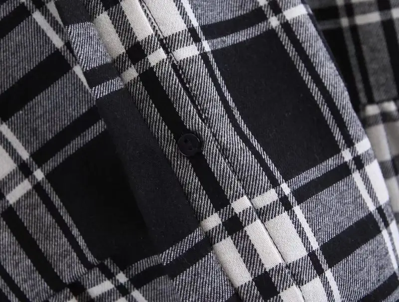 Women Long Sleeve Short Front Back Tunic Plaid Shirt Checked Blouse For Ladies Camisa Mujer Femme Clothing Blusas Feninimas |