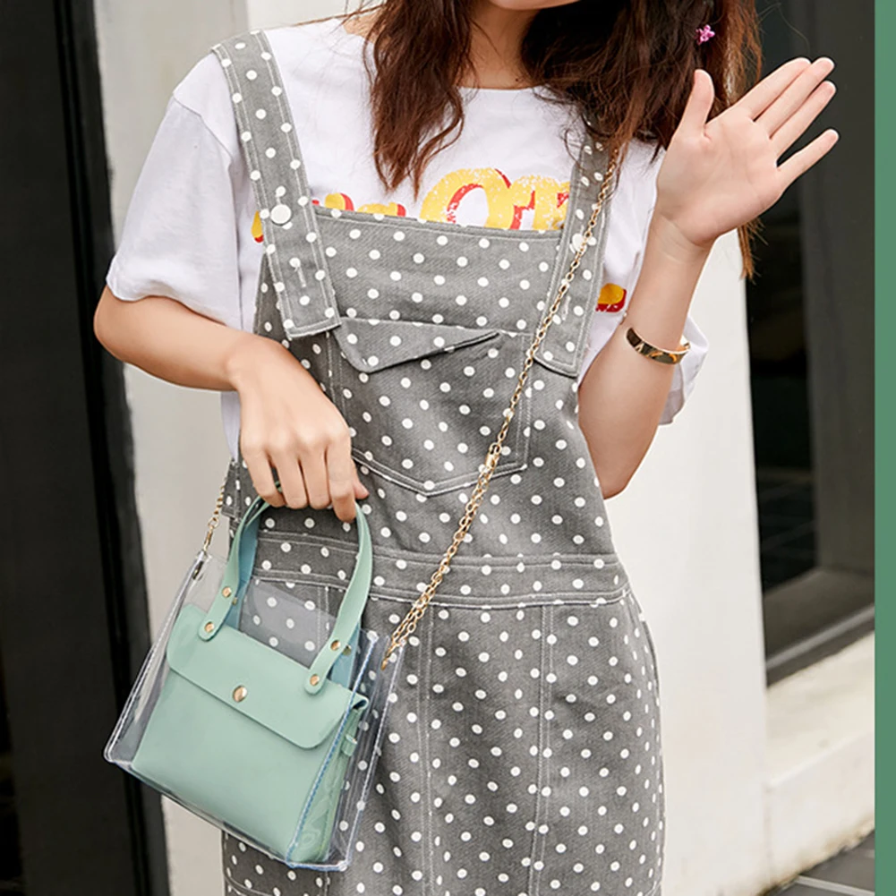 Маленькие кожаные сумочки для женщин 2019 прозрачные ручные сумки из ПВХ Женская