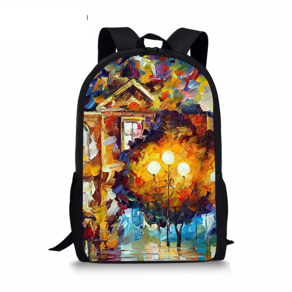 Женские и мужские рюкзаки с абстрактной ночной картиной лунного неба дорожные