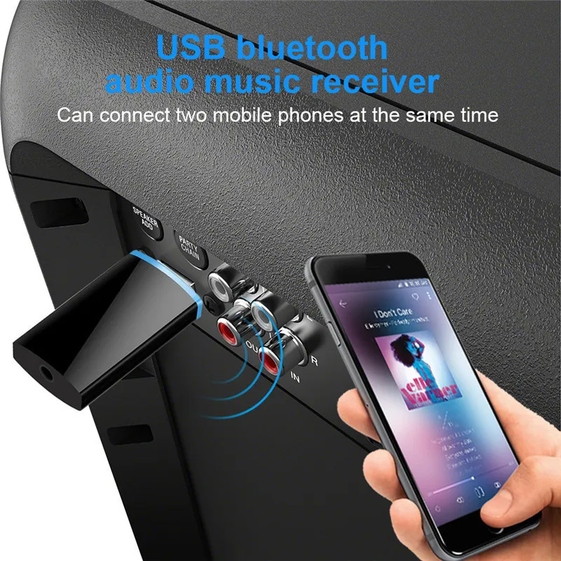 Мини Беспроводной 4 1 USB Bluetooth приемник аудио A2DP 3 5 мм кабель черный передачи