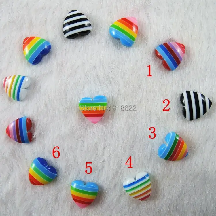 Оптовая продажа 6 цветов смешанные 10 мм акриловые полуплоские бусины с